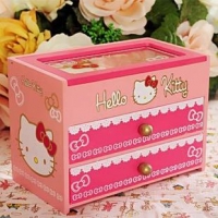 HELLO KITTY木制木质首饰盒公主欧式/化妆盒